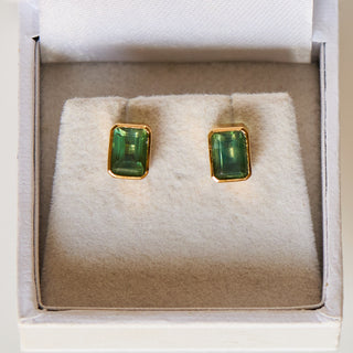 SAMPLE SALE- Fern Green Topaz Octagon Studs