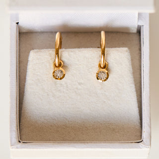 SAMPLE SALE- Mini Miracle Diamond Drop Hoops