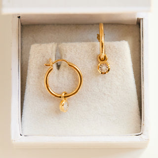 SAMPLE SALE- Mini Miracle Diamond Drop Hoops