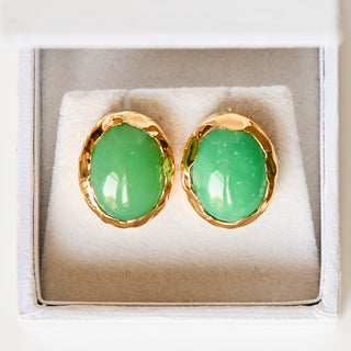 SAMPLE SALE- Molten Chrysoprase Studs