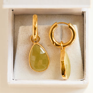 SAMPLE SALE- Yellow Sapphire Drop Hoops