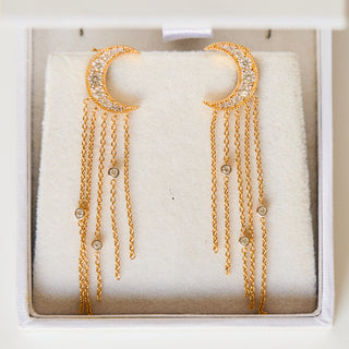 SAMPLE SALE- Moon Statement Chain Earrings