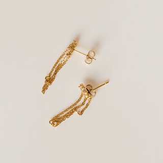 SAMPLE SALE- White Topaz Tripple Chain Stud