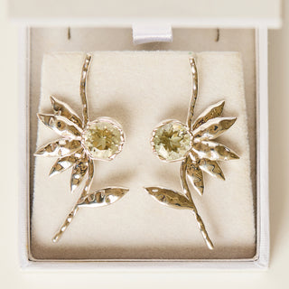 SAMPLE SALE- Silver Statement Flower Earrings