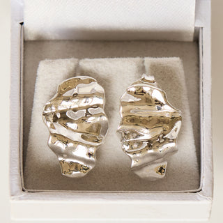 SAMPLE SALE- Silver Organic Wave Studs