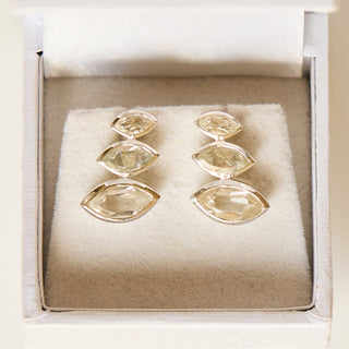 SAMPLE SALE- Silver Graduated Marquise Studs