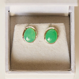 SAMPLE SALE- Organic Chrysoprase Studs
