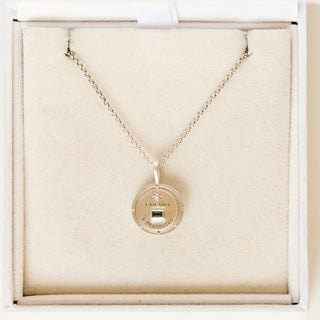 SAMPLE SALE- Spinning Coin Starburst Turquoise Necklace In Silver