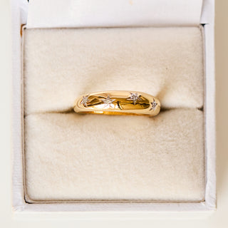 SAMPLE SALE- Star Set Diamond Dome Stacking Band - Size UK L 1/2