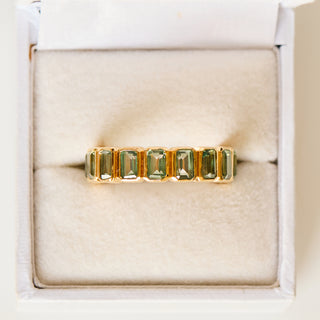 SAMPLE SALE- Fern Green Topaz Eternity Band - Size UK T