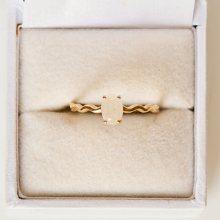 SAMPLE SALE- Moonstone Wave Band Ring - Size UK Q