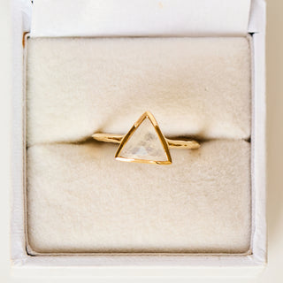 SAMPLE SALE- Triangle Moonstone Ring - Size UK M