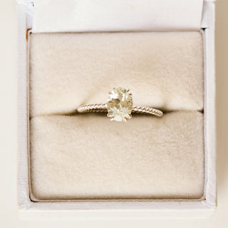 SAMPLE SALE- Twisted Silver Band With Green Amethyst - Size UK O