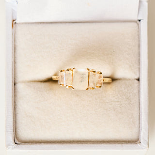 SAMPLE SALE- Moonstone Art Deco Ring - Size UK L 1/2