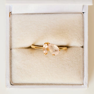 SAMPLE SALE- Pear and Marquise Rose Quartz Ring - Multiple Sizes