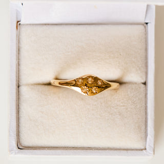 SAMPLE SALE- Citrine Star Set Signet Ring - Multiple Sizes