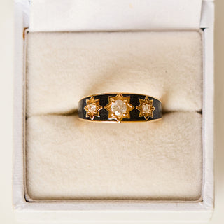 SAMPLE SALE- Black Enamel Signet Ring - UK Size L