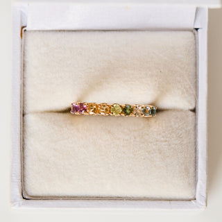 SAMPLE SALE- Rainbow Half Eternity Ring - UK Size L