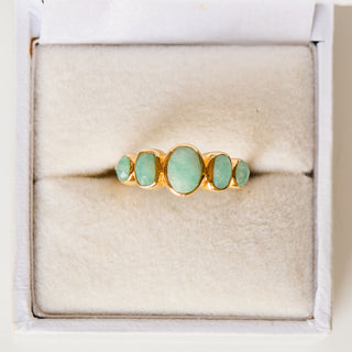 SAMPLE SALE- Amazonite Graduating Ring - UK Size L