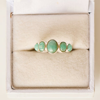 SAMPLE SALE- Amazonite Graduating Ring Silver - UK Size L