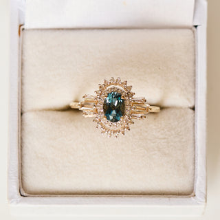SAMPLE SALE- Art Deco London Blue Topaz Statement Ring - UK Size Q 1/2