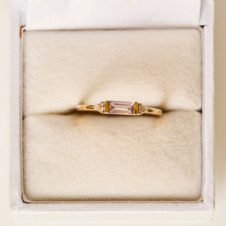 SAMPLE SALE- Amethsyt Baguette Deco Ring - UK Size L 1/2
