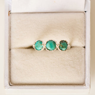 SAMPLE SALE- Trio Bezel Set Turquoise Ring - UK Size L