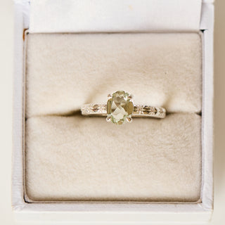 SAMPLE SALE- Star Set Band With Green Amethyst Silver - UK Size M
