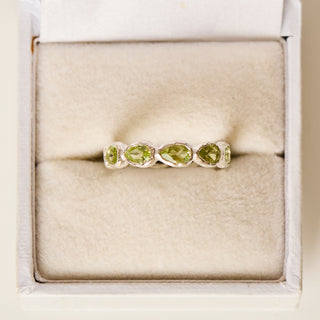 SAMPLE SALE- Pear Peridot Eternity Band - UK Size L