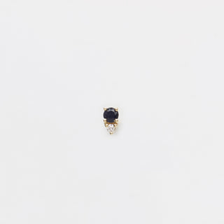 Dainty Sapphire & Diamond Stud Earring