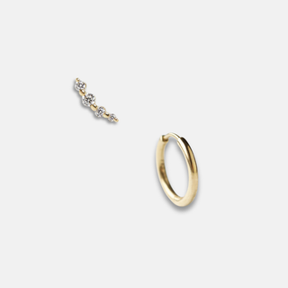 Shooting Star huggie hoop earring set