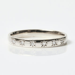 Silver Star Set Diamond Band
