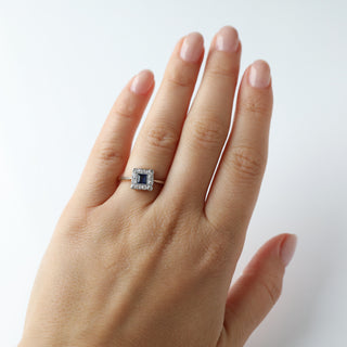 Art Deco Sapphire Diamond Square Ring