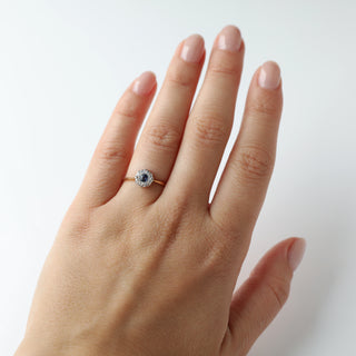 Gold Sapphire Diamond Cluster Ring