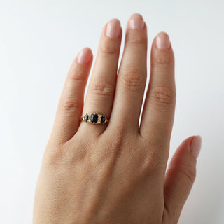 Antique Gold Sapphire Diamond Ring