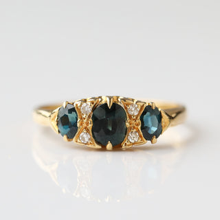 Antique Gold Sapphire Diamond Ring