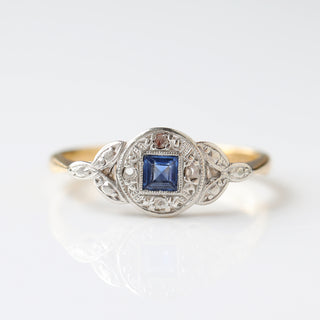 Art Deco Sapphire Diamond Cluster Ring