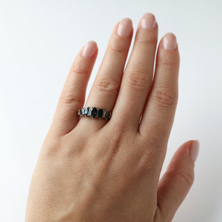 Vintage Sapphire Diamond Five Stone Ring