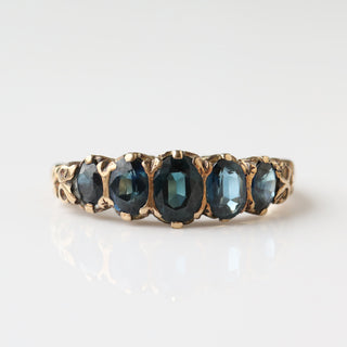 Vintage Sapphire Diamond Five Stone Ring