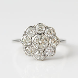 Vintage Diamond Platinum Ring - UK Size N