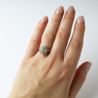 Antique Diamond 18k White and Yellow Gold Ring 