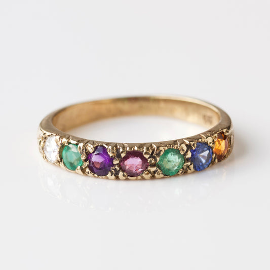 mixed gemstone solid gold vintage ring