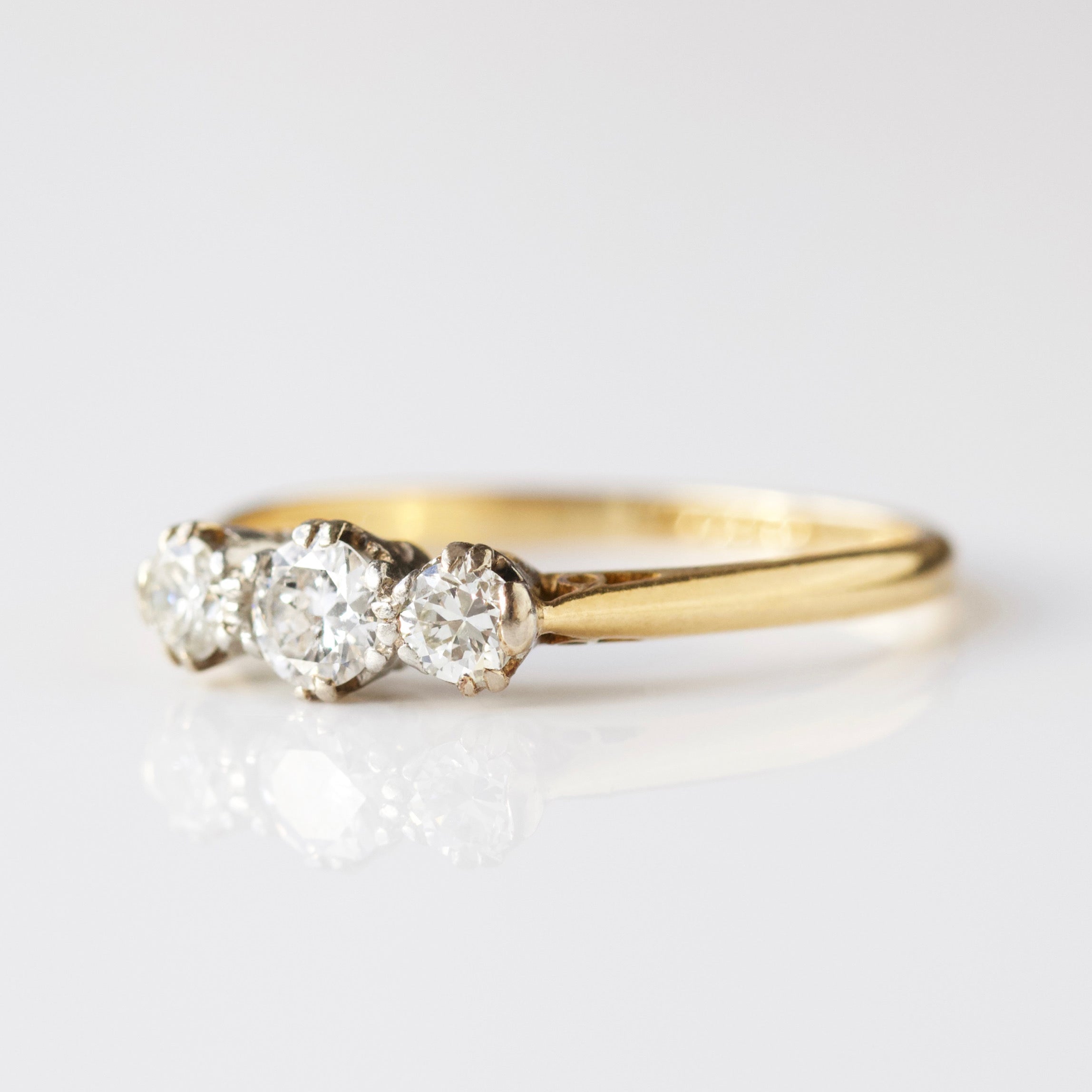 vintage diamond ring in solid gold