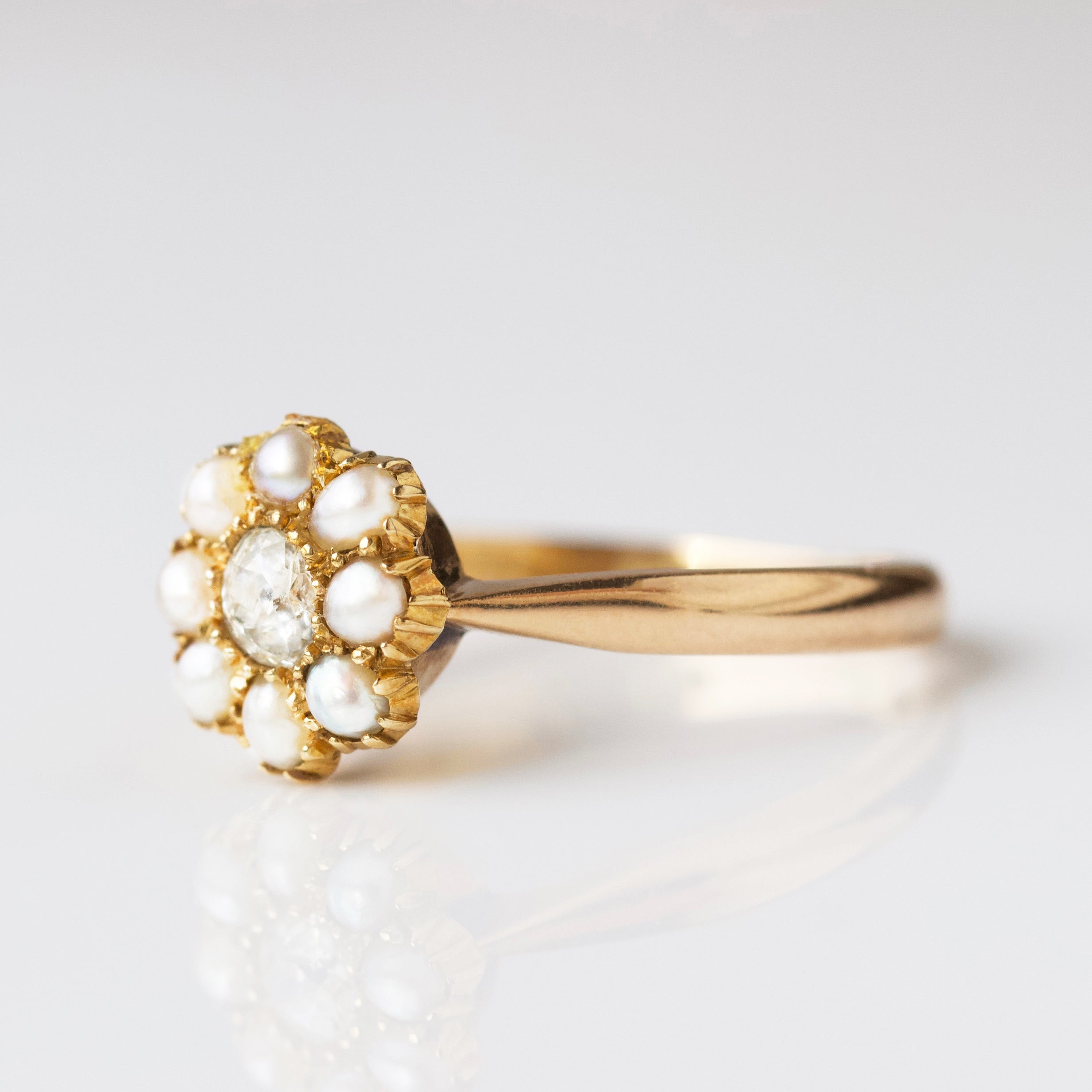 pearl and diamond vintage ring