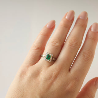 Emerald and diamond vintage ring