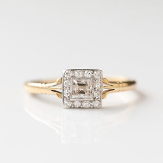 Vintage Diamond 18k Yellow Gold Ring - UK Size P 1/2