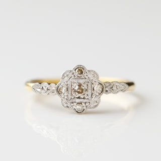 Vintage Diamond 18k Yellow Gold  Ring - UK Size L