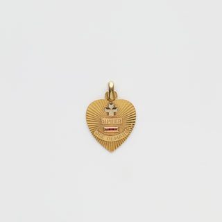 Vintage Augis 18k Solid Yellow Gold Ruby Love Token