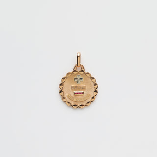 Vintage Augis 18k Solid Yellow Gold Ruby Love Token