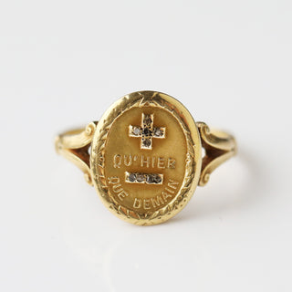 Vintage 'Qu'hier Que Demain' Ring - Uk Size M